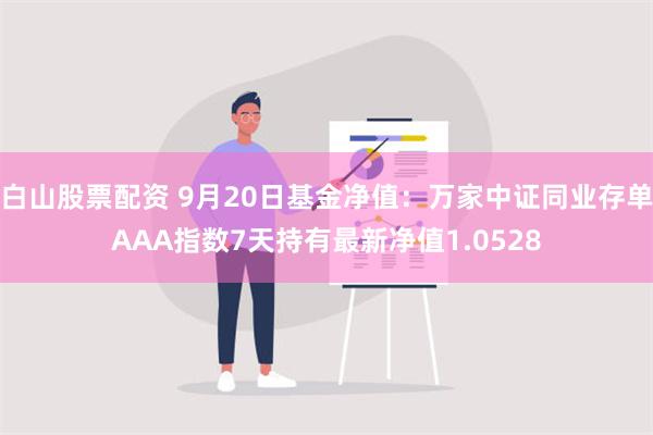 白山股票配资 9月20日基金净值：万家中证同业存单AAA指数