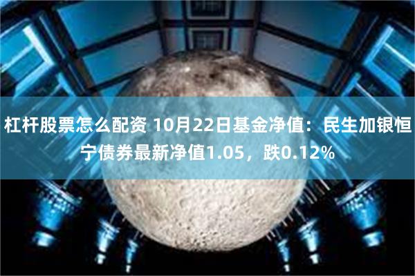 杠杆股票怎么配资 10月22日基金净值：民生加银恒宁债券最新