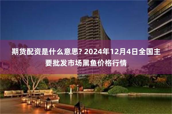 期货配资是什么意思? 2024年12月4日全国主要批发市场黑鱼价格行情