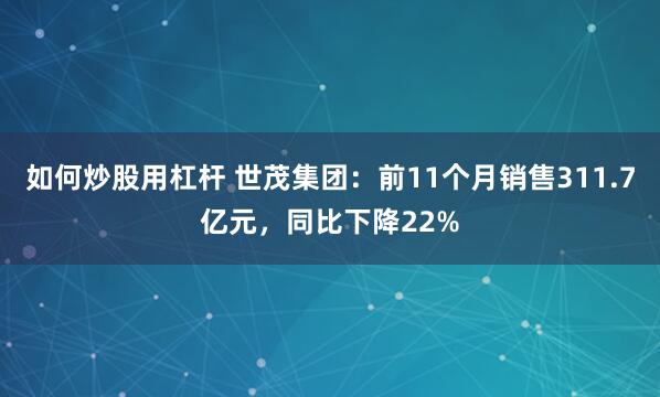 如何炒股用杠杆 世茂集团：前11个月销售311.7亿元，同比下降22%