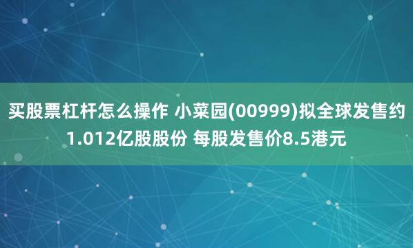 买股票杠杆怎么操作 小菜园(00999)拟全球发售约1.012亿股股份 每股发售价8.5港元