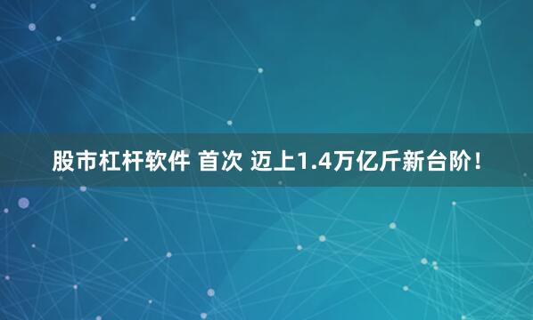 股市杠杆软件 首次 迈上1.4万亿斤新台阶！