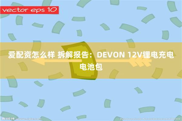 爱配资怎么样 拆解报告：DEVON 12V锂电充电电池包