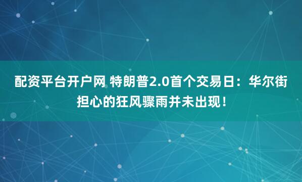 配资平台开户网 特朗普2.0首个交易日：华尔街担心的狂风骤雨并未出现！