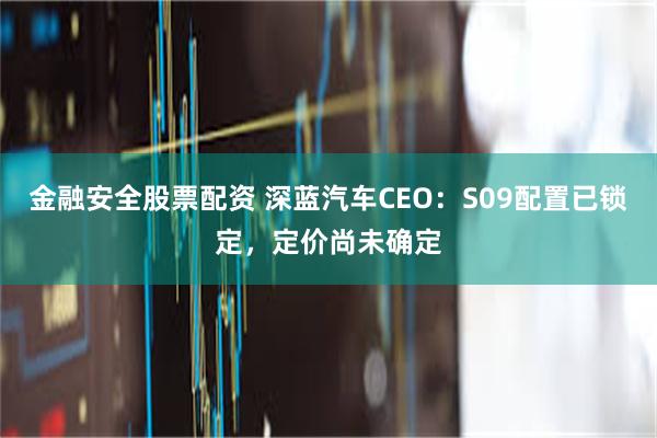 金融安全股票配资 深蓝汽车CEO：S09配置已锁定，定价尚未确定