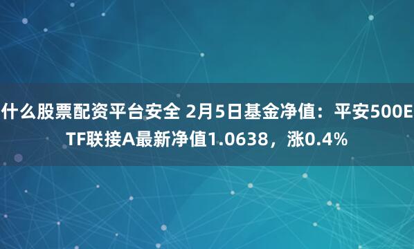 什么股票配资平台安全 2月5日基金净值：平安500ETF联接A最新净值1.0638，涨0.4%